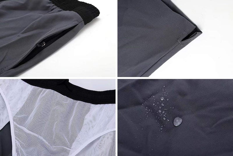 Tyhengta Mens Swim Trunks Quick Dry Stretch Shorts with Zipper Pockets and Mesh Lining Grey 34 - Image 4